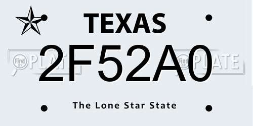 2F52A0 Texas License Plate