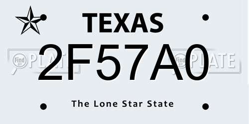 2F57A0 Texas License Plate