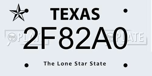 2F82A0 Texas License Plate