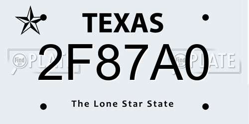 2F87A0 Texas License Plate