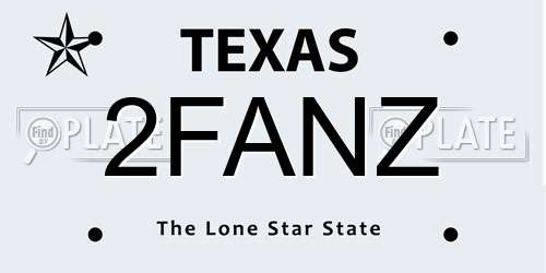 2FANZ Texas License Plate
