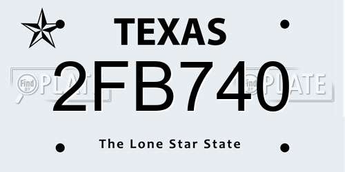 2FB740 Texas License Plate