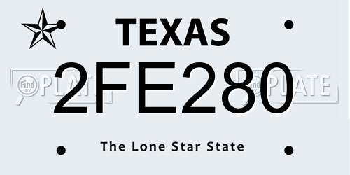 2FE280 Texas License Plate