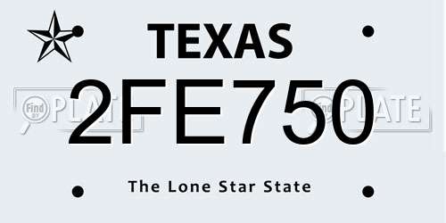 2FE750 Texas License Plate