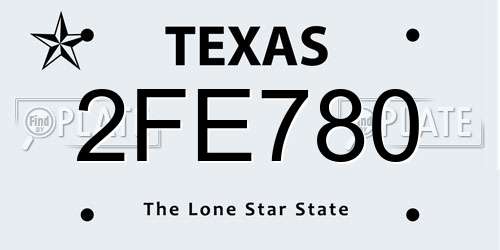 2FE780 Texas License Plate
