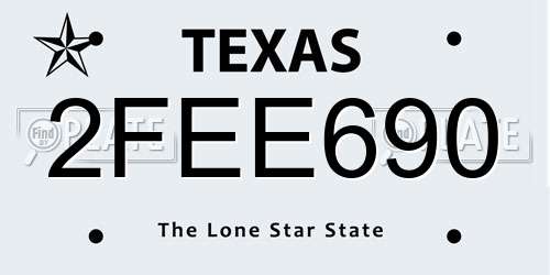 2FEE690 Texas License Plate