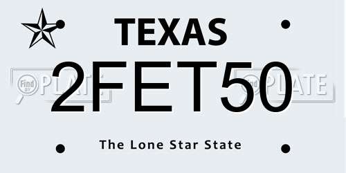 2FET50 Texas License Plate