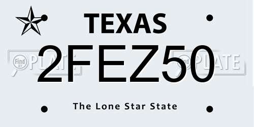 2FEZ50 Texas License Plate
