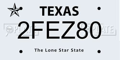 2FEZ80 Texas License Plate