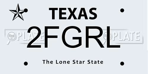 2FGRL Texas License Plate