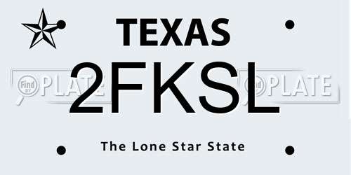 2FKSL Texas License Plate