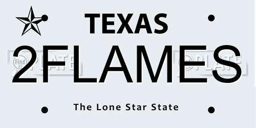 2FLAMES Texas License Plate