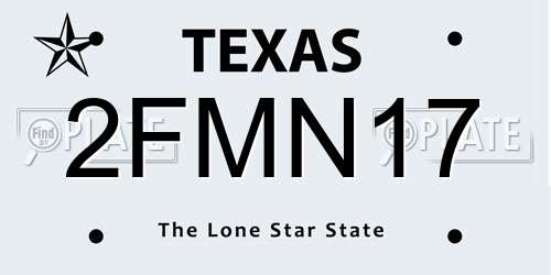 2FMN17 Texas License Plate