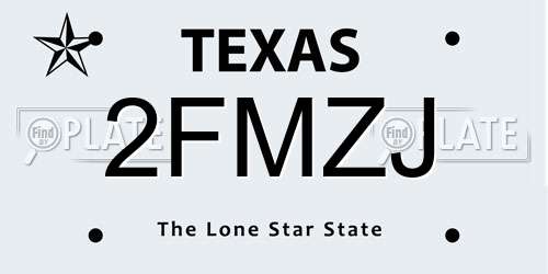 2FMZJ Texas License Plate