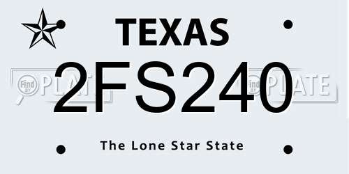 2FS240 Texas License Plate