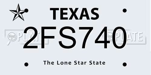 2FS740 Texas License Plate