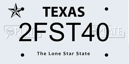 2FST40 Texas License Plate