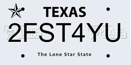 2FST4YU Texas License Plate