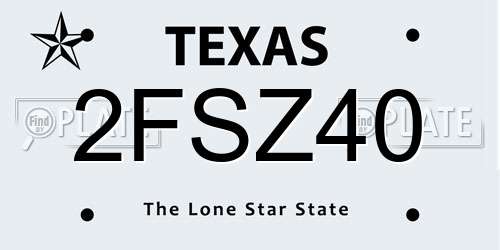 2FSZ40 Texas License Plate