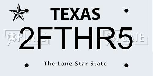 2FTHR5 Texas License Plate