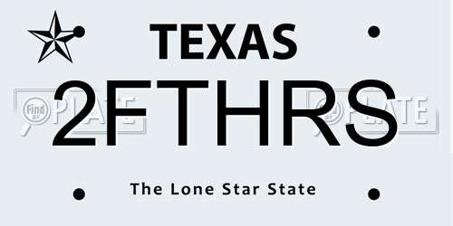 2FTHRS Texas License Plate