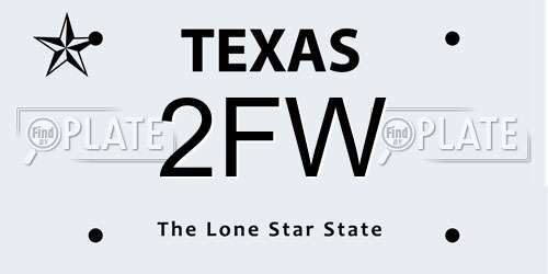 2FW Texas License Plate
