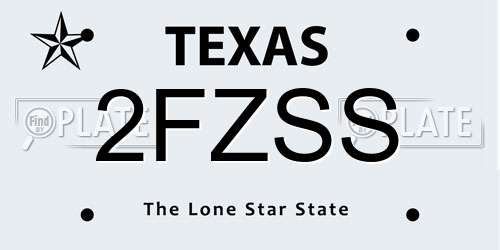 2FZSS Texas License Plate