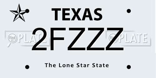2FZZZ Texas License Plate