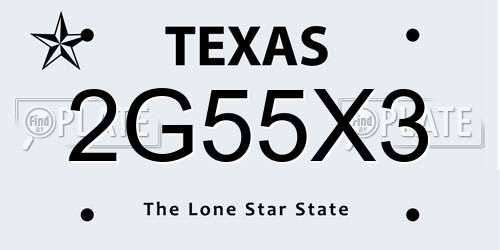 2G55X3 Texas License Plate
