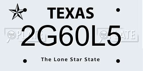 2G60L5 Texas License Plate