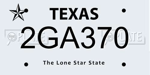 2GA370 Texas License Plate