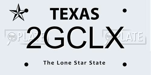 2GCLX Texas License Plate