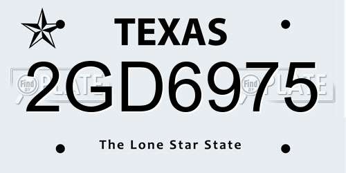 2GD6975 Texas License Plate