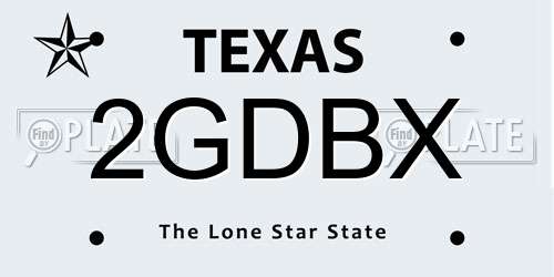 2GDBX Texas License Plate