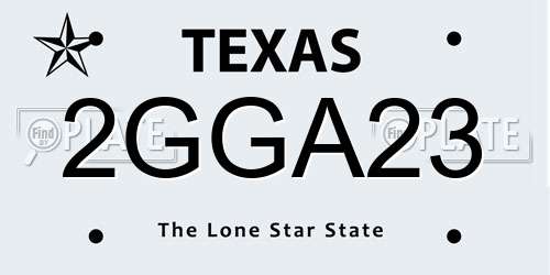 2GGA23 Texas License Plate