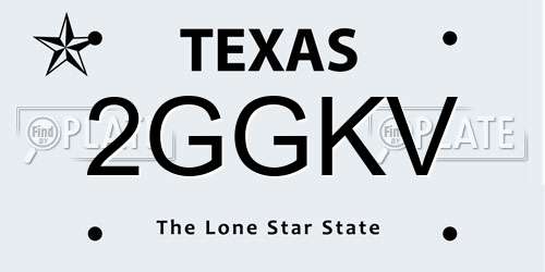 2GGKV Texas License Plate