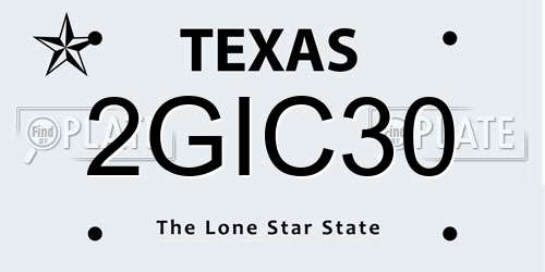 2GIC30 Texas License Plate