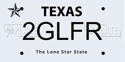 2GLFR Texas License Plate