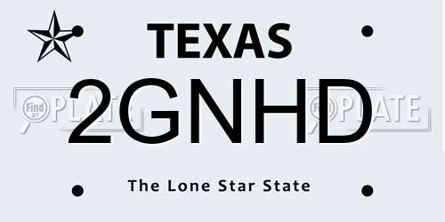2GNHD Texas License Plate