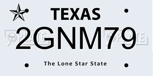 2GNM79 Texas License Plate