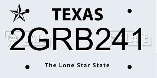 2GRB241 Texas License Plate