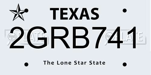 2GRB741 Texas License Plate