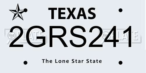 2GRS241 Texas License Plate