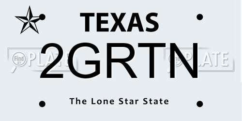 2GRTN Texas License Plate