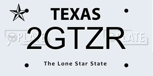 2GTZR Texas License Plate