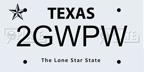 2GWPW Texas License Plate