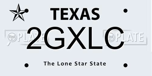 2GXLC Texas License Plate