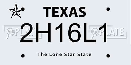 2H16L1 Texas License Plate