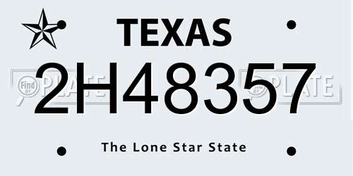 2H48357 Texas License Plate