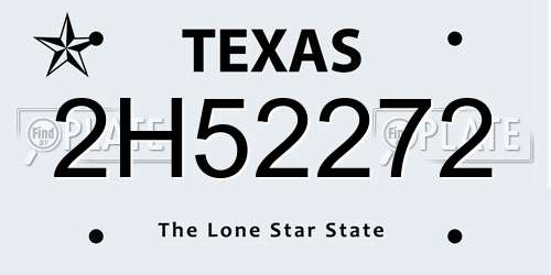2H52272 Texas License Plate